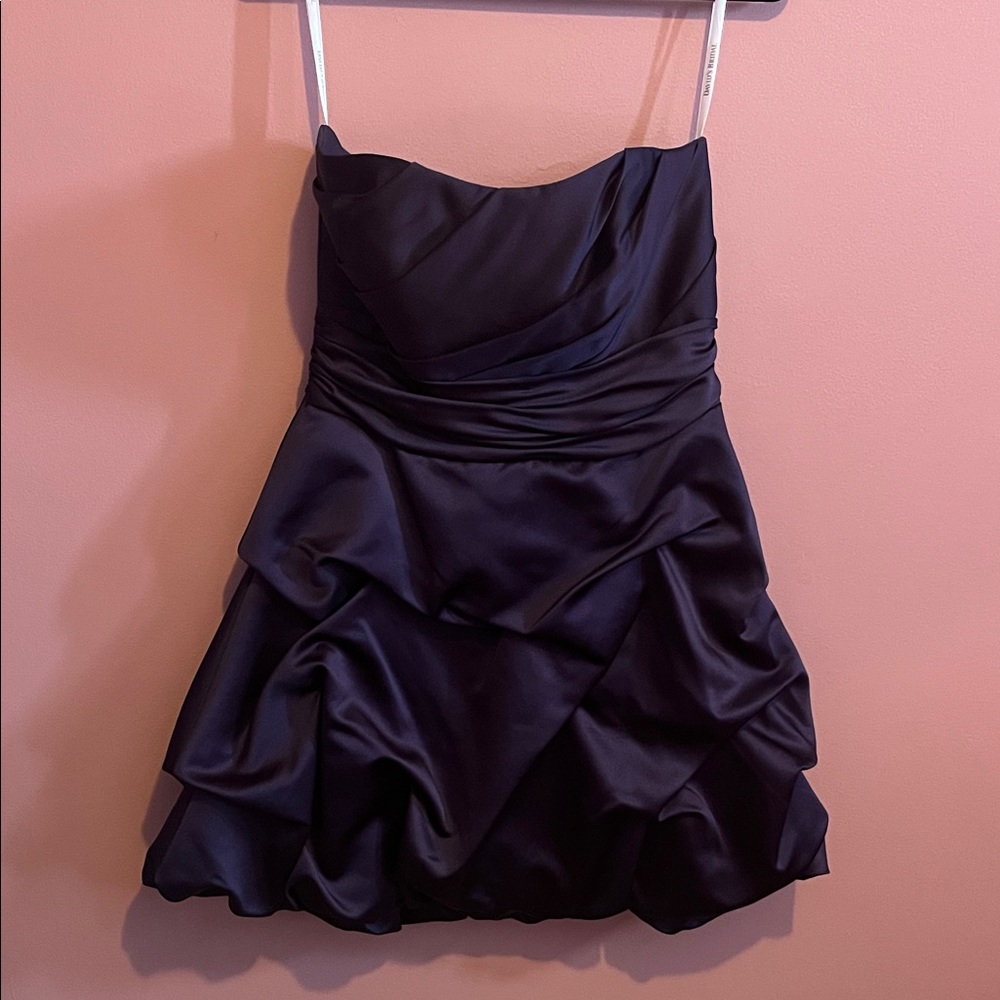 David's Bridal Elegant Strapless Deep Purple Dress